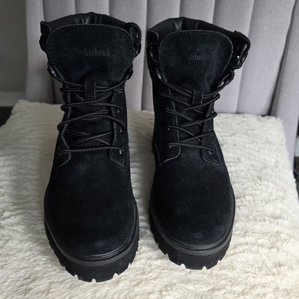 Timberland Black Lace-Up Boots Size 6.5 Lake New